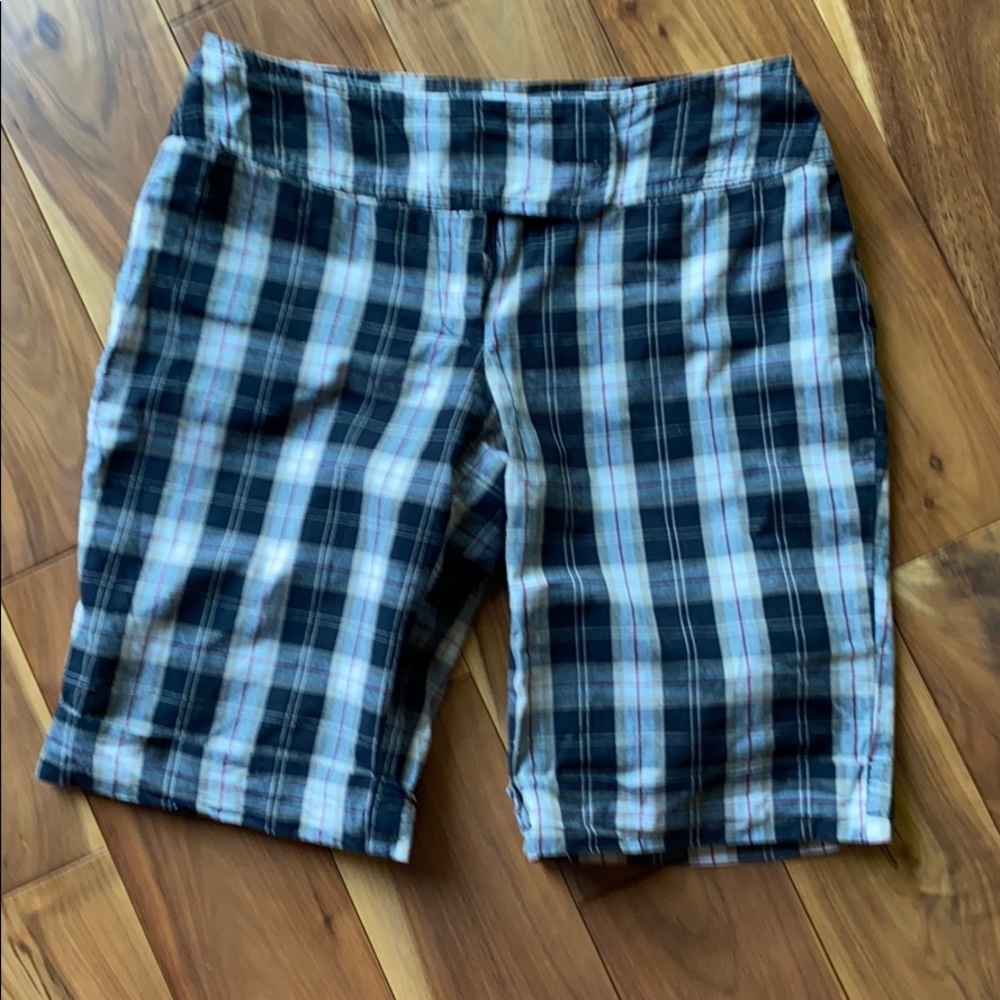 Black and Tan Plaid Capris